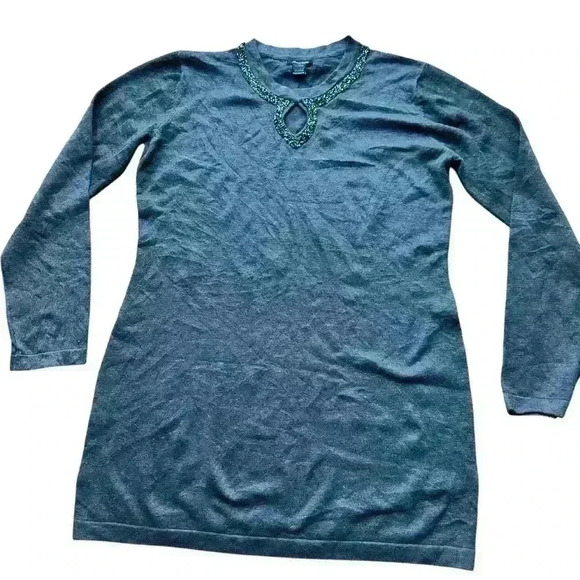 Amo Rosa newYork long sleeve gray top Sz xl - Picture 3 of 8